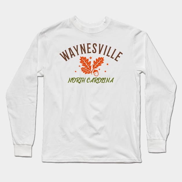 Waynesville, North Carolina Fall Long Sleeve T-Shirt by Mountain Morning Graphics